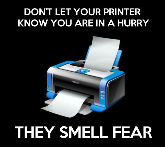 printer smells fear